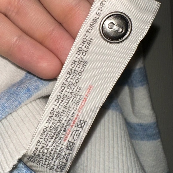 Fat Face women’s blue striped side button sweater 8 nautical beach cotton - Picture 6 of 9